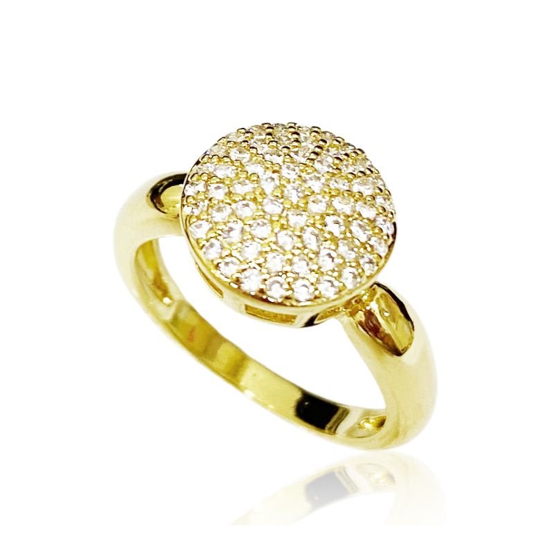 Anel Chuveirinho Zircônias - Folheado a Ouro 18K