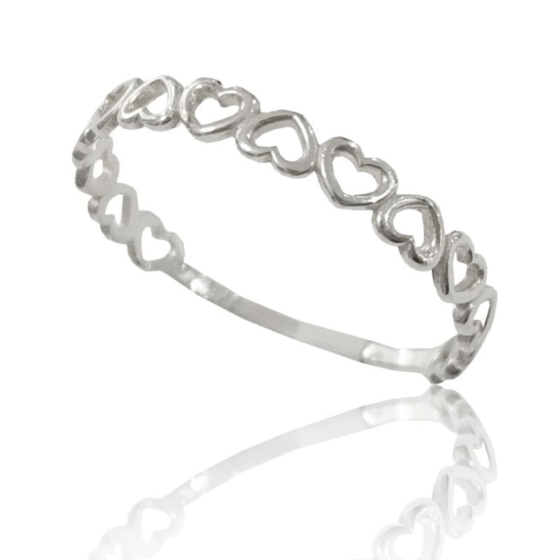 Anel Corações - Prata 925