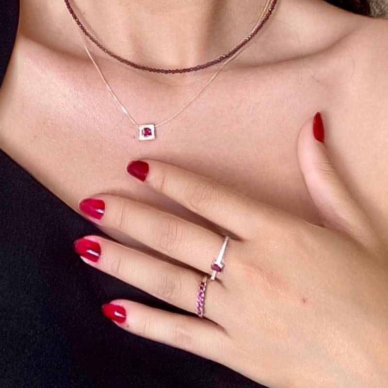 Anel Cravejado - Prata 925