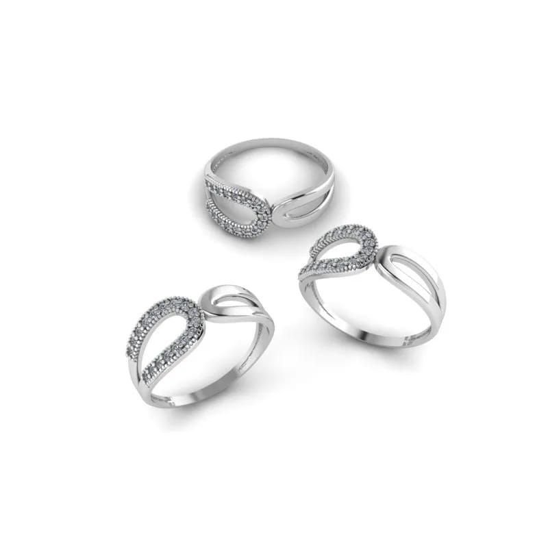 Anel Duplo Cravejado - Prata 925