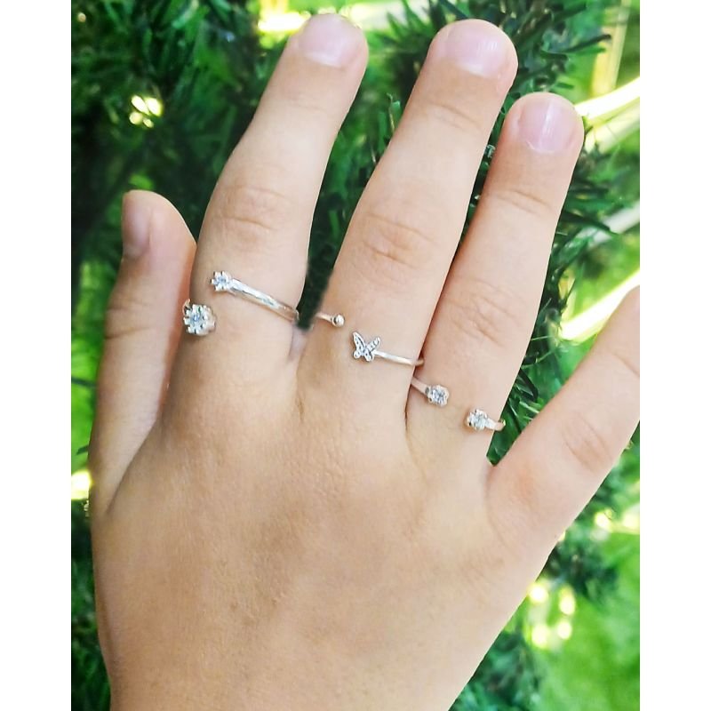 Anel Falange Borboleta - Prata 925