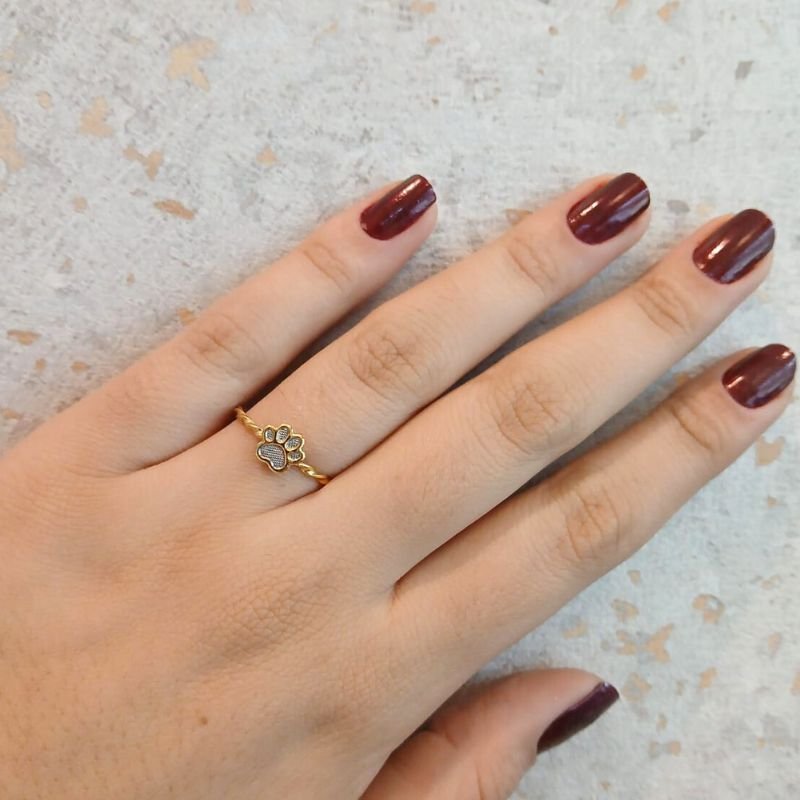 Anel Patinha Bicolor - Folheado a Ouro 18k