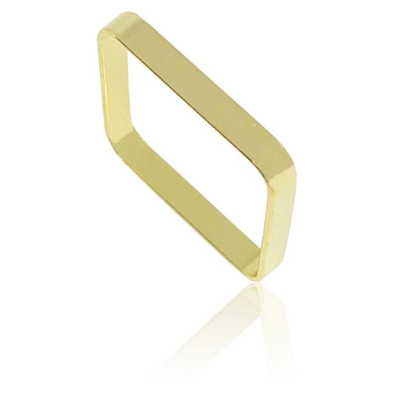 Anel Quadrado - Folheado a Ouro 18k