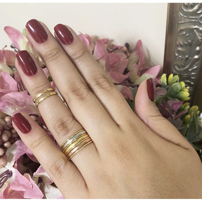 Anel Sete Elos - Folheado a Ouro 18k