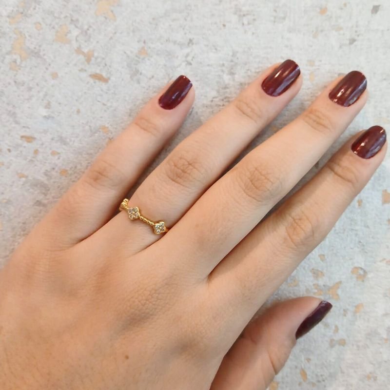 Anel Trevos - Folheado a Ouro 18k