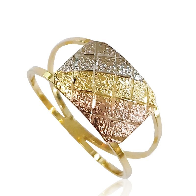 Anel Tricolor - Folheado a Ouro 18k