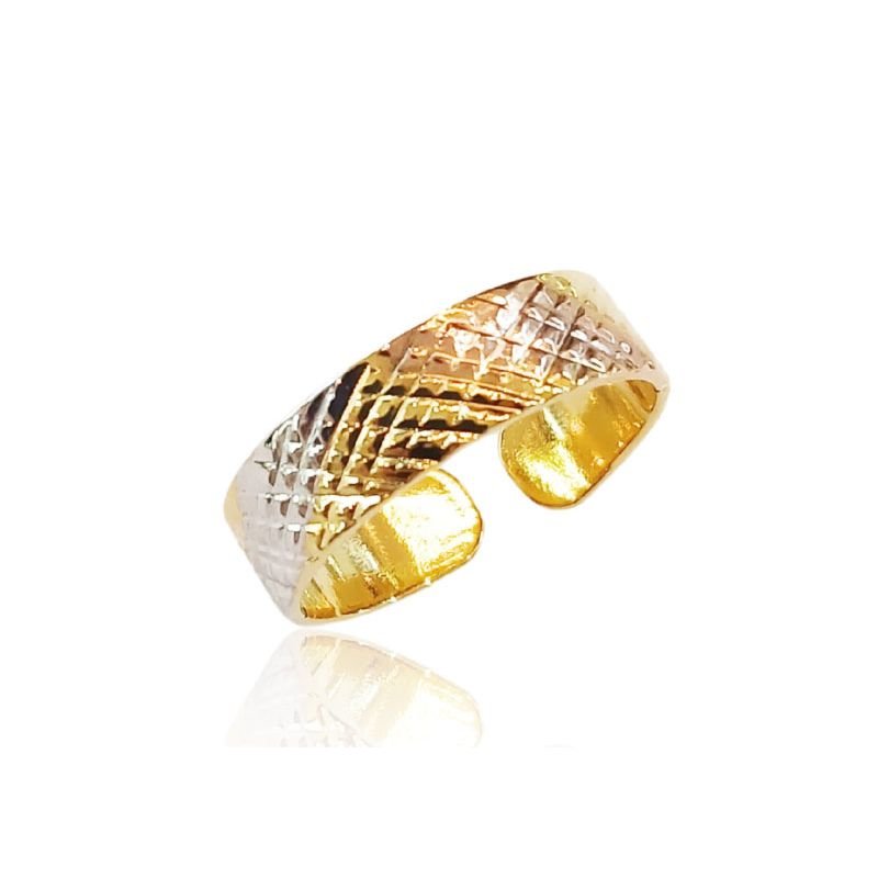 Anel Tricolor Regulável - Folheado a Ouro 18k