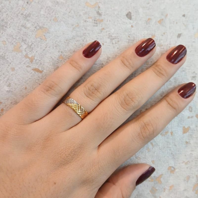 Anel Tricolor Regulável - Folheado a Ouro 18k