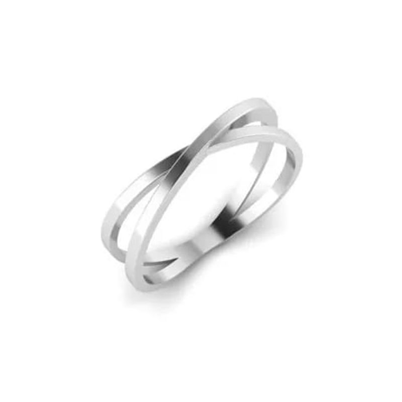 Anel X Liso - Prata 925