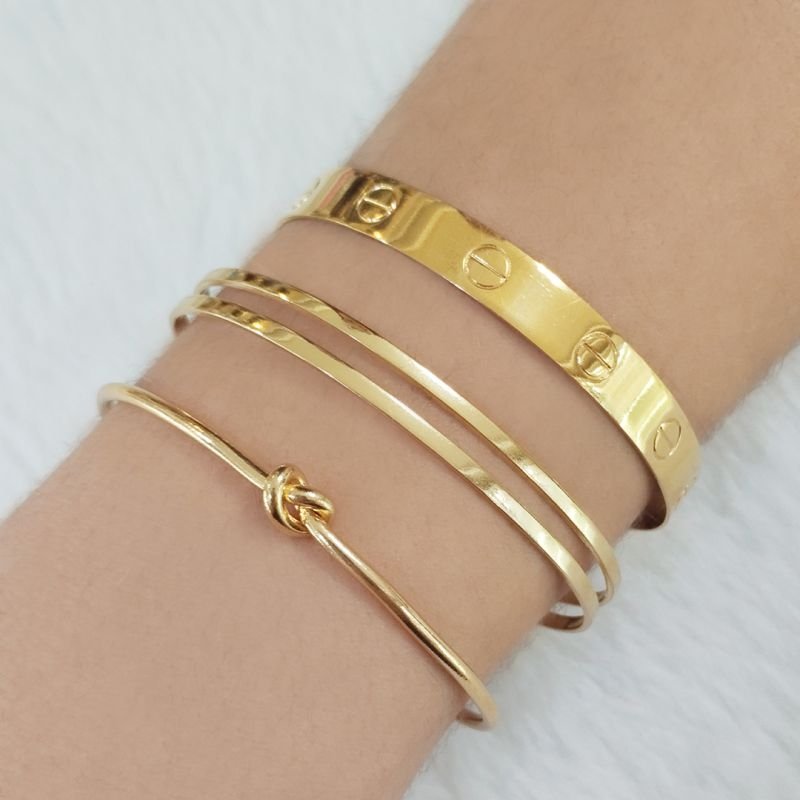 Bracelete Nó - Folheado a Ouro 18k