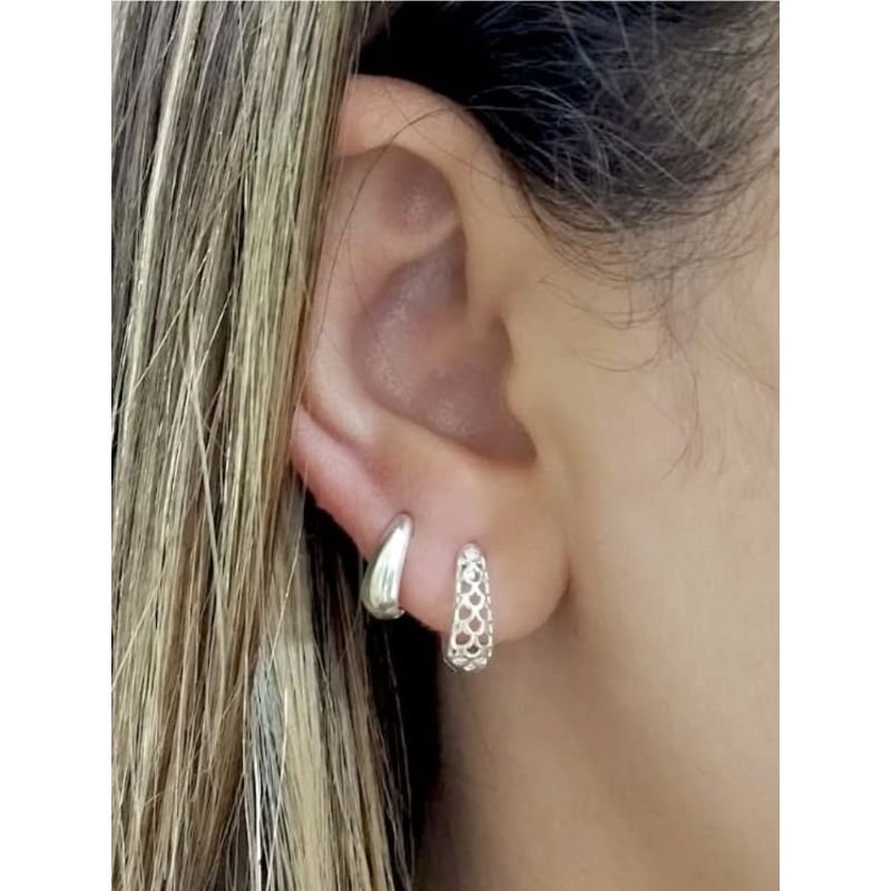 Brinco Argola Click G - Prata 925