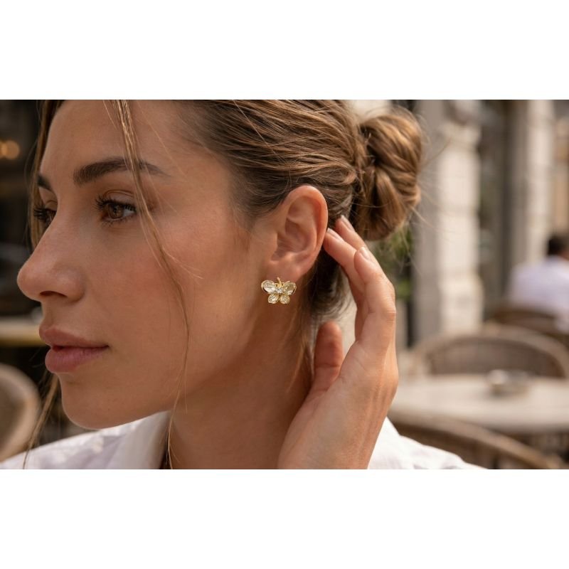 Brinco Borboleta - Folheado a Ouro 18k