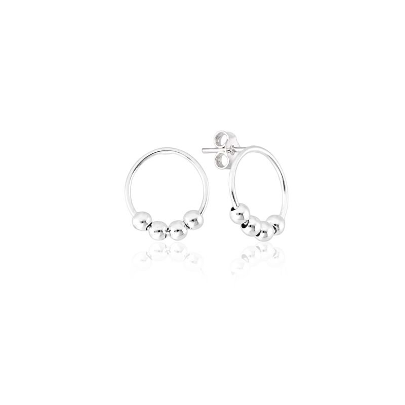 Brinco Circulo Esferas - Prata 925