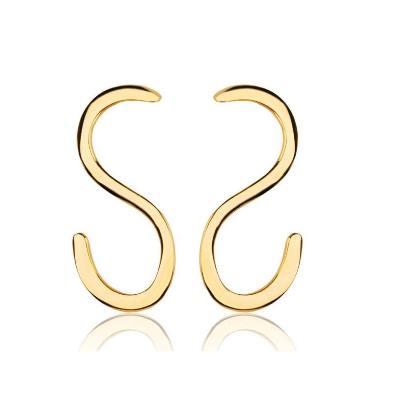 Brinco Curvo - Folheado a Ouro 18k