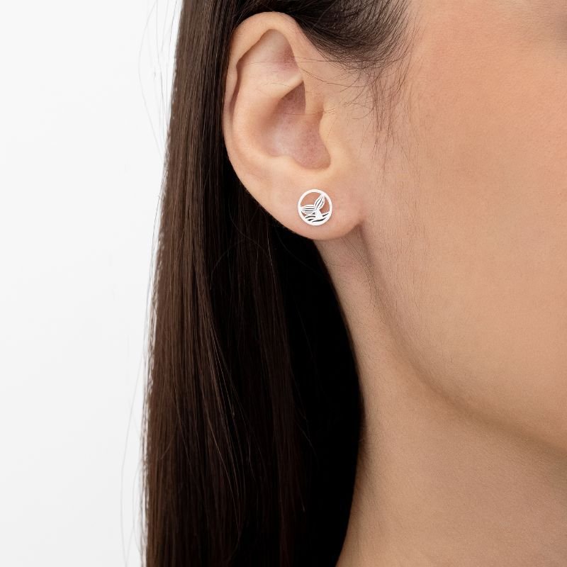 Brinco e Pingente Rabo de Baleia com Zircônia - Prata 925