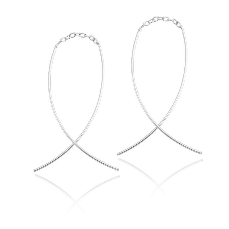 Brinco Fio Liso - Prata 925