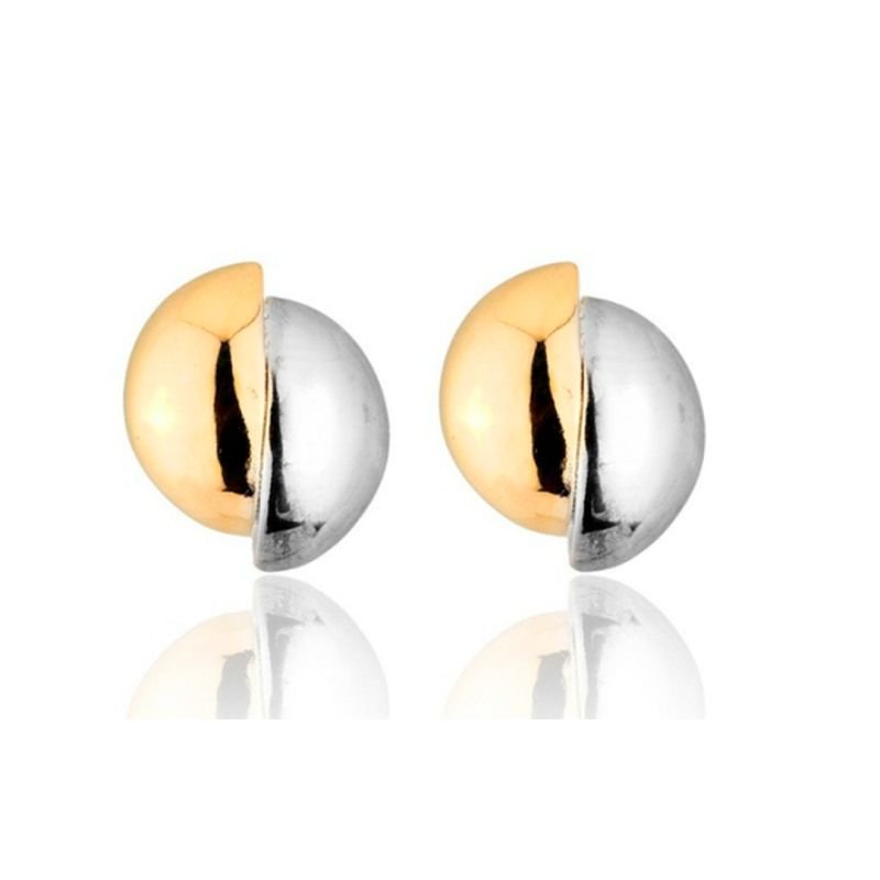 Brinco Meia Esfera - Folheado a Ouro 18k