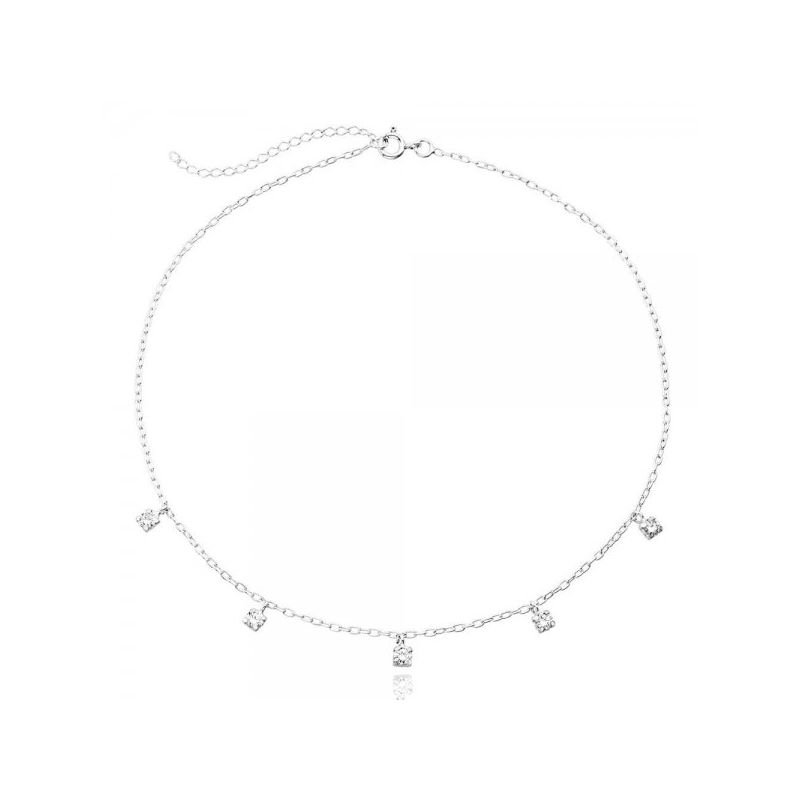 Choker Zircônias - Prata 925
