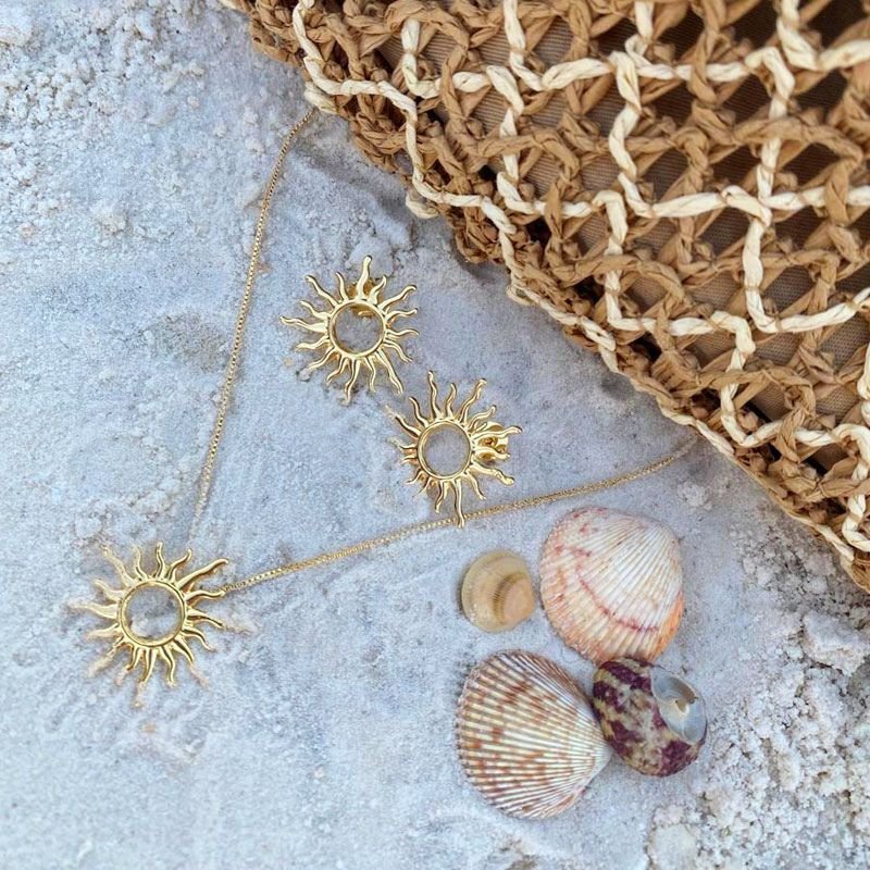 Conjunto Sol - Folheado a Ouro 18k