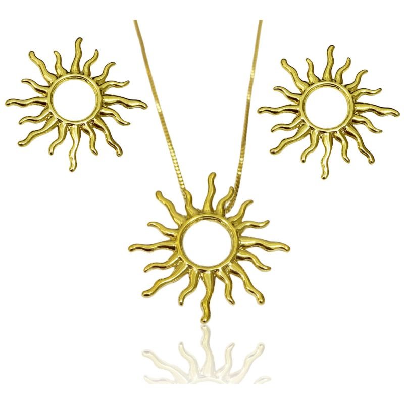 Conjunto Sol - Folheado a Ouro 18k