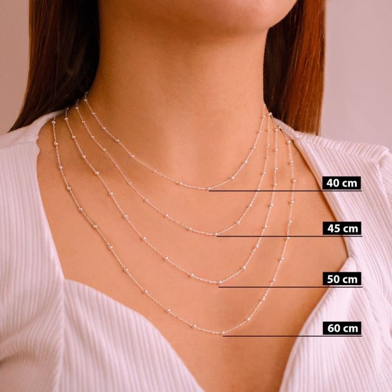 Corrente Elos Bolinha - Prata 925