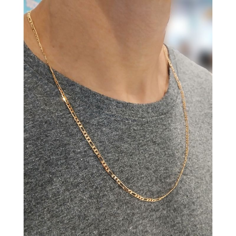 Corrente Groumet Elo 3 x 1 - Folheada a Ouro 18k