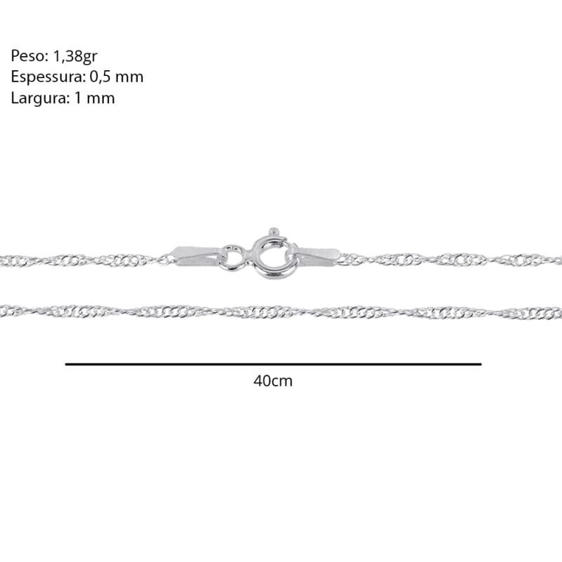 Corrente Singapura - Prata 925