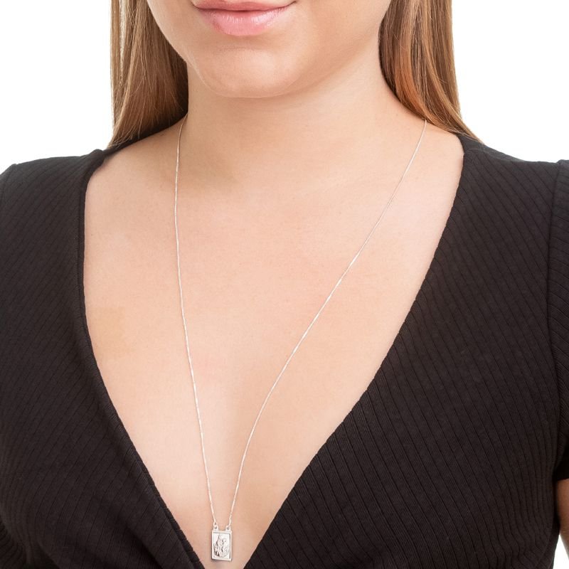 Escapulário Nossa Senhora do Carmo e Sagrado Coração de Jesus - Prata 925