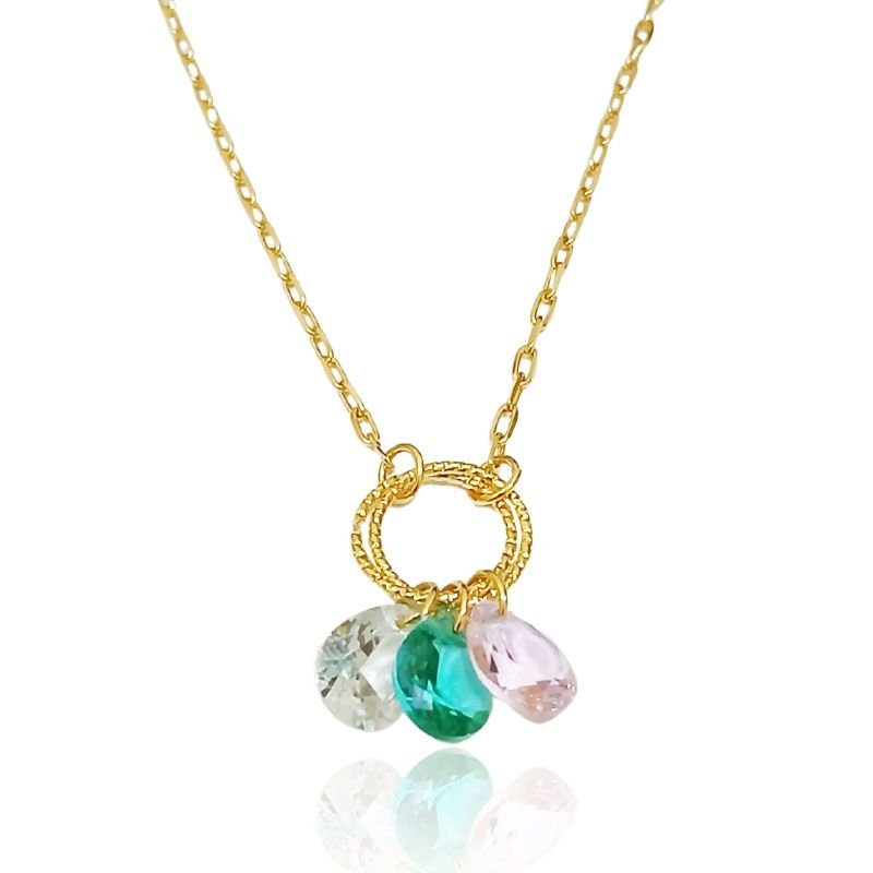 Gargantilha Elos om Pingentes - Folheada a Ouro 18k