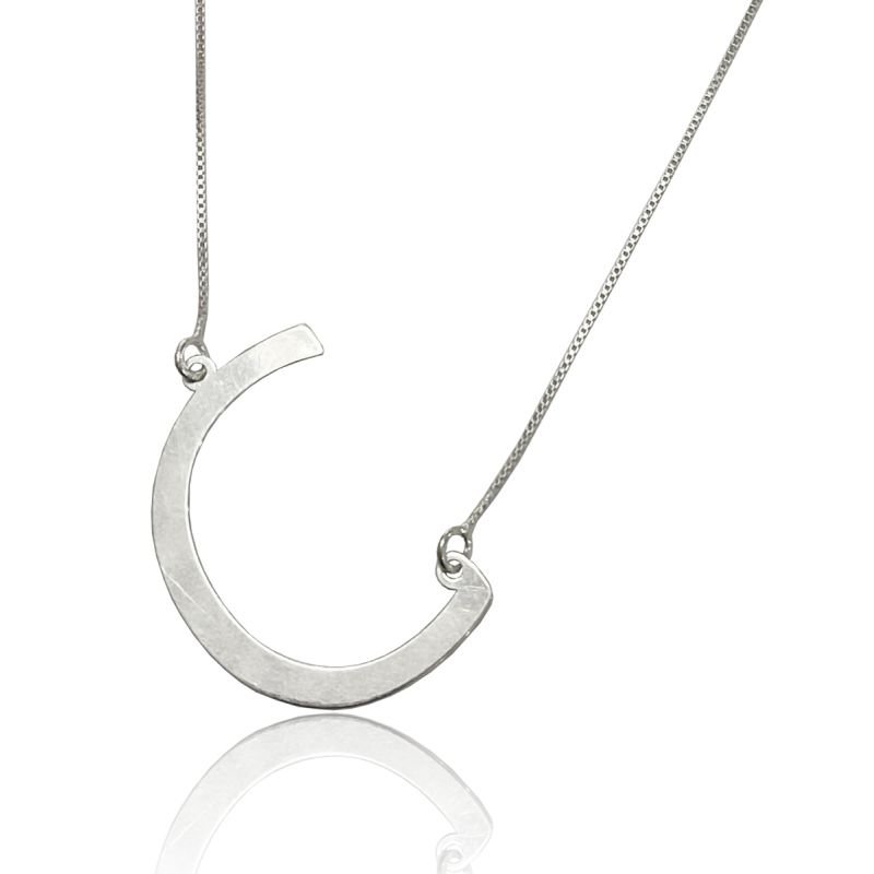 Gargantilha Letra C - Prata 925