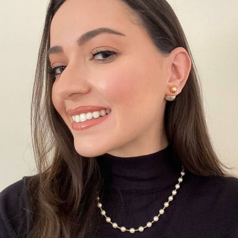 Gargantilha Oval Pérola - Folheada a Ouro 18k