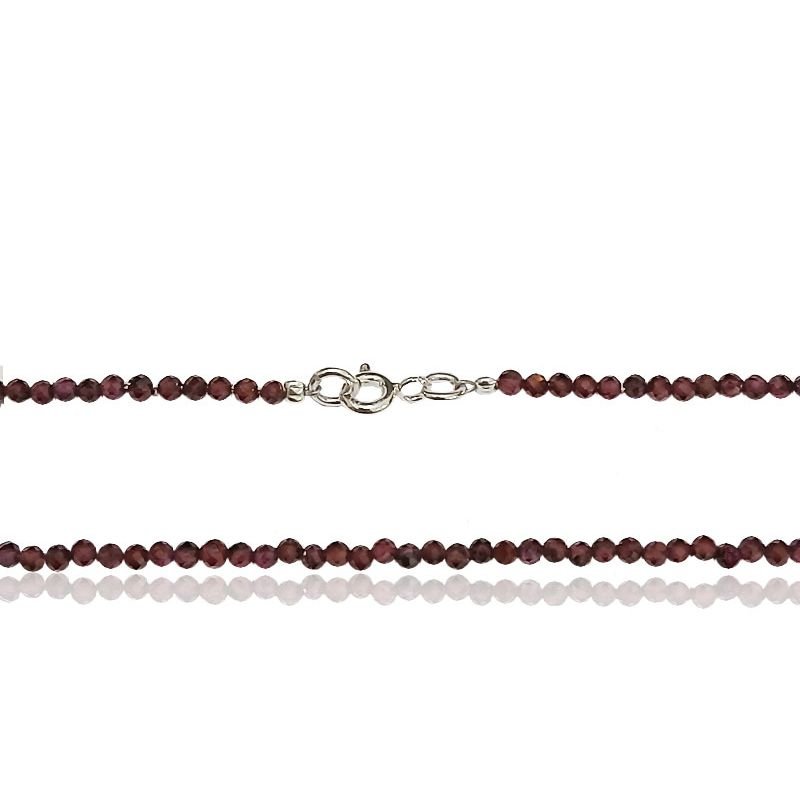 Gargantilha Pedra Natural Granada - Prata 925