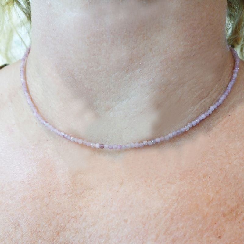 Gargantilha Turmalina Rosa - Prata 925