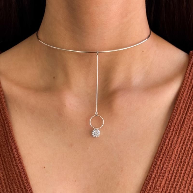 Pingente Palito Zircônia - Prata 925