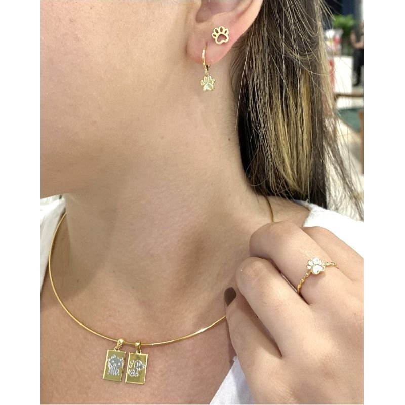 Pingente Placa Cachorro - Folheado a Ouro 18k