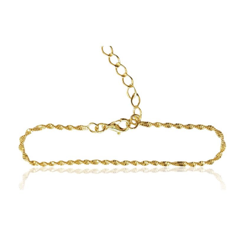 Pulseira Singapura - Folheada a Ouro 18k